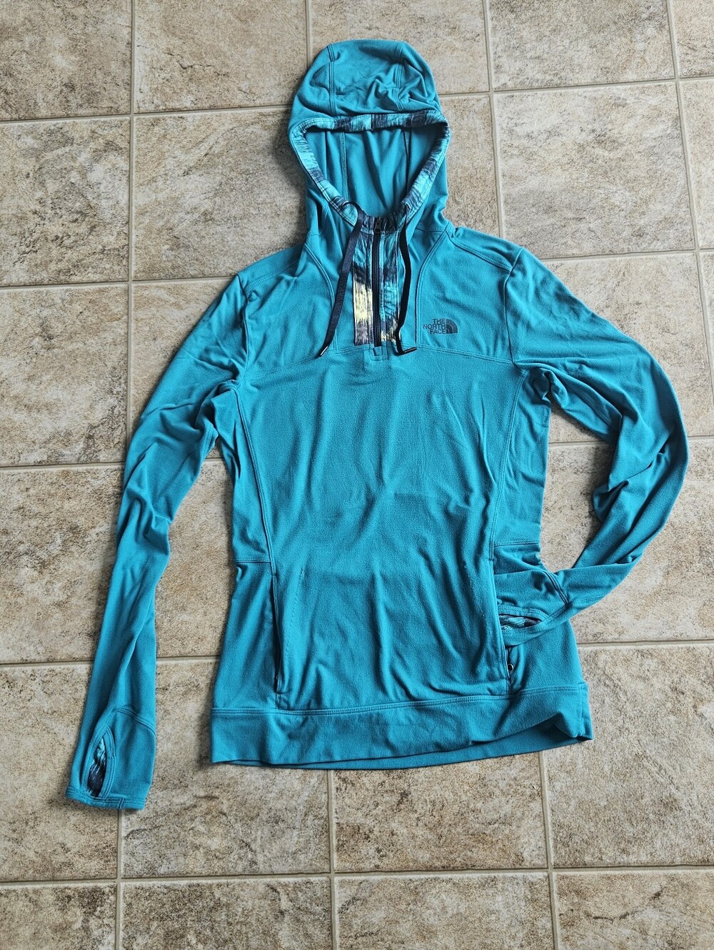The North Face Turquoise Hooded Performance Pullover